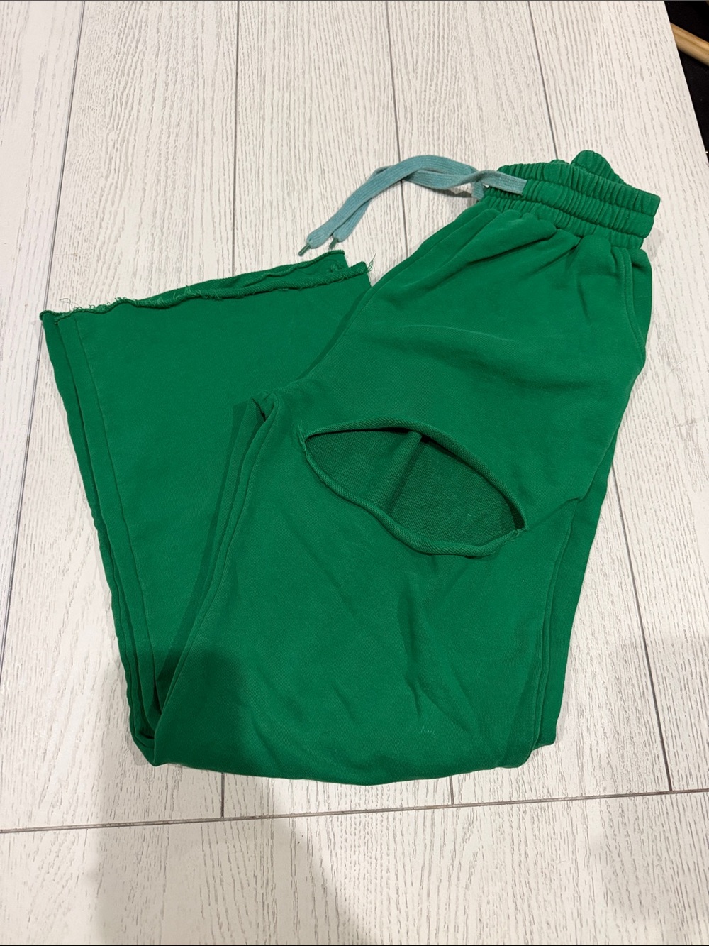 Kids Elastic Waist Green Jogger Sweatpants